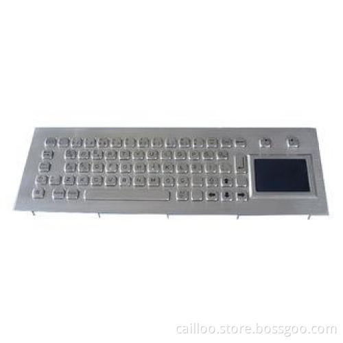 Stainless Steel Kiosk Keyboard IP65 With Ruggedized Touchpa